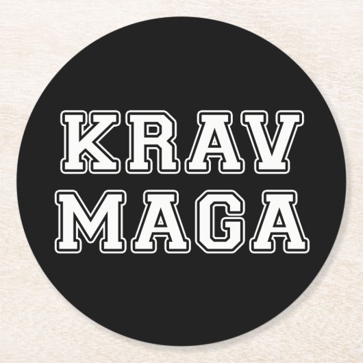 Krav Maga Runder Pappuntersetzer (Vorderseite)
