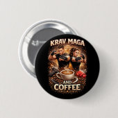 Krav Maga und Kaffee Button (Vorne & Hinten)