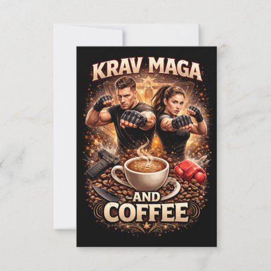 Krav Maga und Kaffee Dankeskarte (Vorderseite)