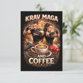Krav Maga und Kaffee Dankeskarte (Stehend Vorderseite)