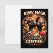 Krav Maga und Kaffee Dankeskarte (Vorne/Hinten)