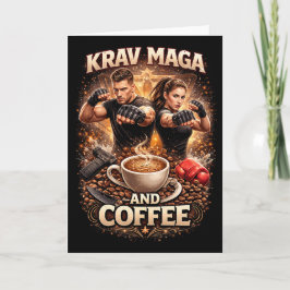 Krav Maga und Kaffee Feiertagskarte