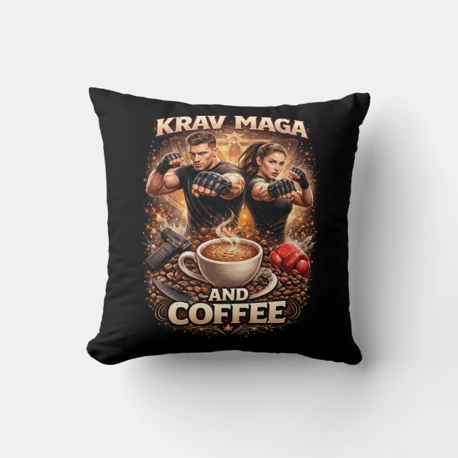 Krav Maga und Kaffee Kissen (Vorderseite)