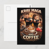 Krav Maga und Kaffee Postkarte (Vorne/Hinten)