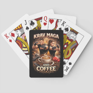 Krav Maga und Kaffee Spielkarten