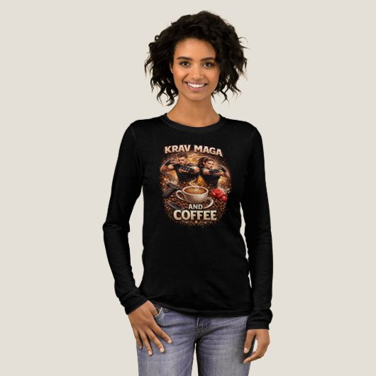 Krav Maga und Kaffee Tri-Blend Shirt (Volle Vorderseite)