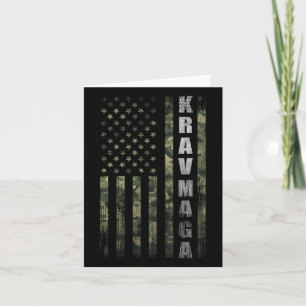 Krav Mega Usa Camouflage Fan Vintag Karte