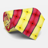 Krawatte - 065 - Roter Wein und Gelbe Streifen (Gerollt)