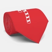 Krawatte (2 Seiten) - Zuckerrohre - Rot weiß (Gerollt)