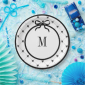 Krawatte a Bow 9" Mit Monogramm Platte Pappteller (Party)