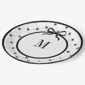 Krawatte a Bow 9" Mit Monogramm Platte Pappteller (Schrägansicht)