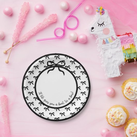 Krawatte a Bow (Große Bögen) 9" Platte Pappteller (Party)