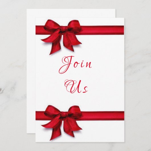 **KRAWATTE A RED RIBBON AUF IHREM PARTY** CHRISTMA EINLADUNG (Vorne/Hinten)