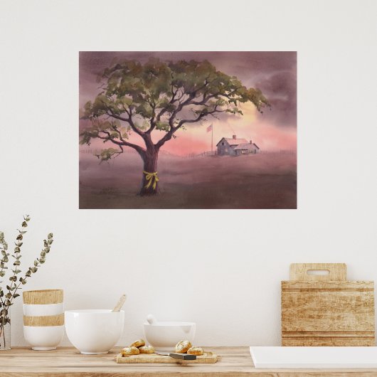 KRAWATTE a YELLOW RIBBON by SHARON SHARPE Poster (Küche)