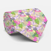 Krawatte: Abstrakte Blätter (gelb) Krawatte (Gerollt)