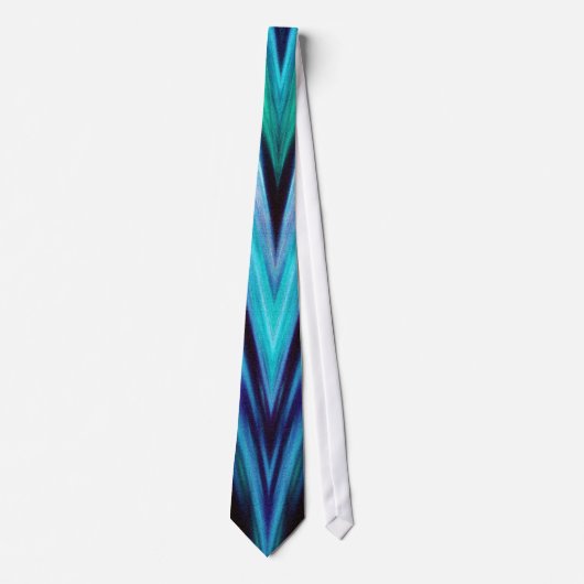 Krawatte, Abstraktes Blue Zigzag Zickzack Template Krawatte (Vorderseite)