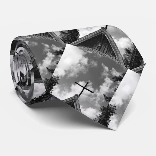 Krawatte, altes Land-Kirche. Schwarzweiss Krawatte (Gerollt)