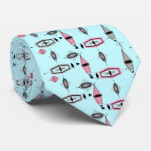 Krawatte Atomrosa und Graues Muster (Gerollt)