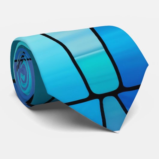 Krawatte aus blau gefestigtem Glas - künstlerische (Gerollt)