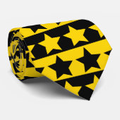 Krawatte aus Gold und Schwarz (Sternmuster) (Gerollt)