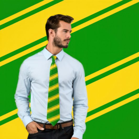 Krawatte aus goldgrünen und dünnen Diagonalen