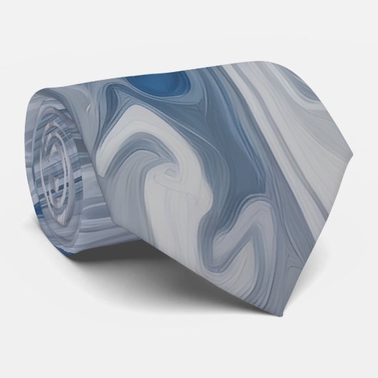 Krawatte aus grauem und blauem Marmor (Gerollt)