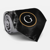 Krawatte aus Schwarz-weißem Marmor mit benutzerdef (Gerollt)