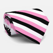 Krawatte aus schwarzem, rosa und weißem Diagonal (Gerollt)