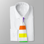 Krawatte aus weißem Regenbogen (Horizontale Streif (Gebunden)