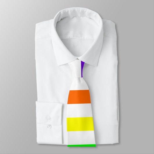 Krawatte aus weißem Regenbogen (Horizontale Streif (Gebunden)