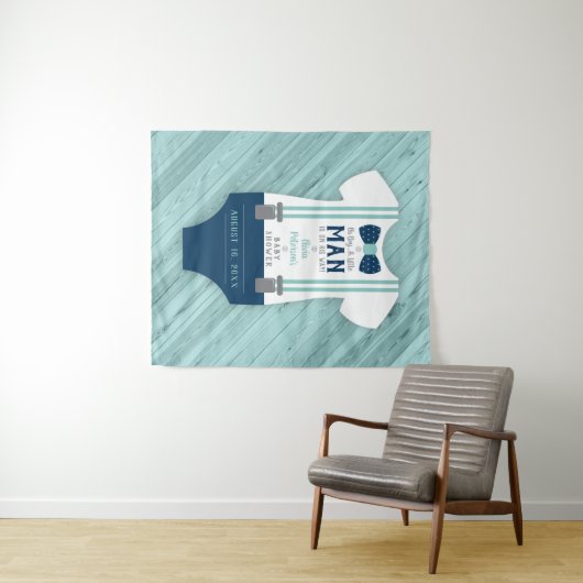 Krawatte Babydusche hinten, Marine, Aqua Wandteppich (Beispiel (Horizontal))