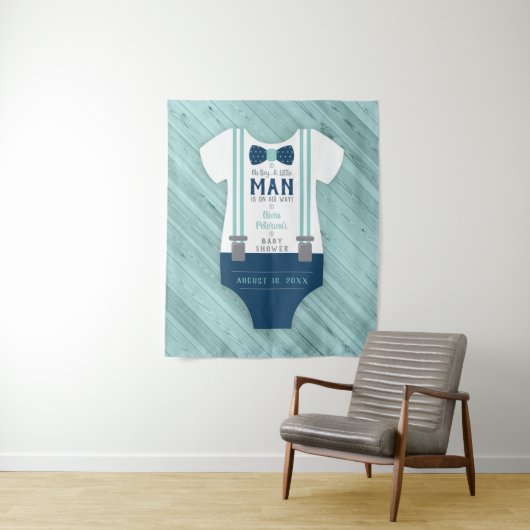 Krawatte Babydusche hinten, Marine, Aqua Wandteppich (Beispiel)