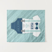 Krawatte Babydusche hinten, Marine, Aqua Wandteppich (Vorderseite (Horizontal))