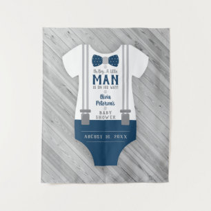 Krawatte Babydusche hinten, Marine, Aqua Wandteppich