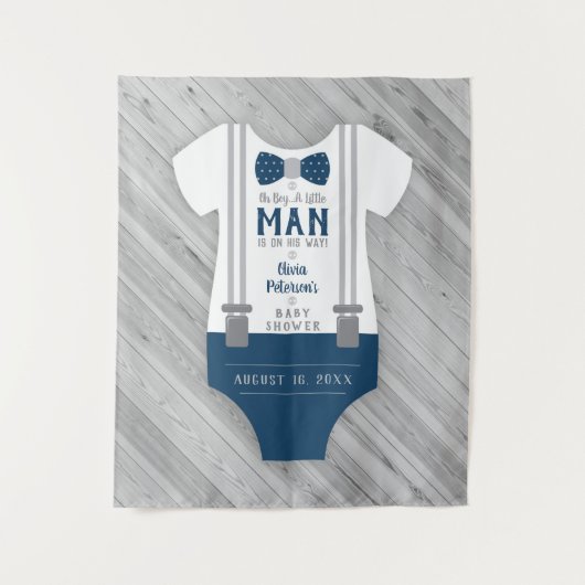 Krawatte Babydusche hinten, Marine, Aqua Wandteppich (Vorderseite)