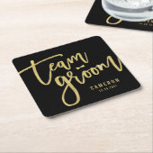 Krawatte-Bachelor-Party-Hochzeit im Team Groom Rechteckiger Pappuntersetzer (angewinkelt)