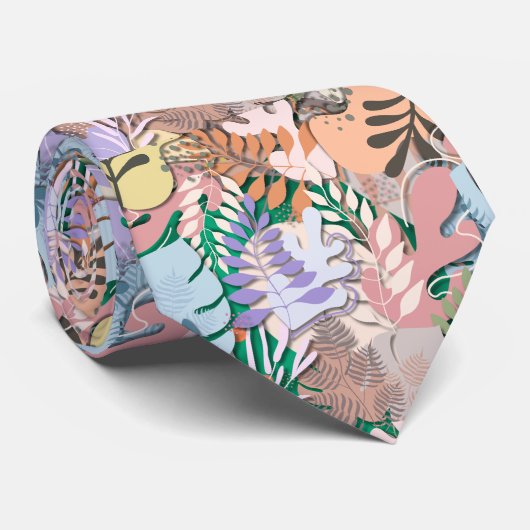 Krawatte: Bio Blätter (grün) Krawatte (Gerollt)