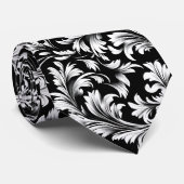 Krawatte Black and White Paisley (Gerollt)