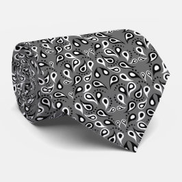 Krawatte Black and White Paisley