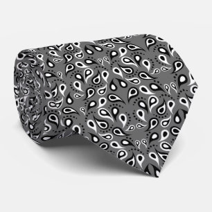 Krawatte Black and White Paisley