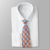 Krawatte Blau und Orange Diamond geformt Muster (Gebunden)