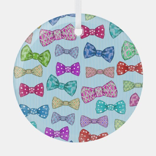 Krawatte, blaue Streifen, Aquarell. Ornament Aus Glas (Vorderseite)