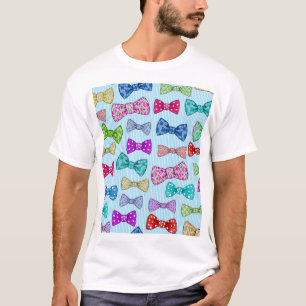 Krawatte, blaue Streifen, Aquarell. T-Shirt