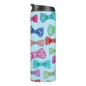 Krawatte, blaue Streifen, Aquarell. Thermosbecher (Nach rechts gedreht)