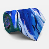 Krawatte: Blauer Batchelor Knopf Krawatte (Gerollt)