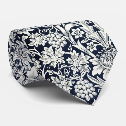 Krawatte - Blauer Blumen (Gerollt)