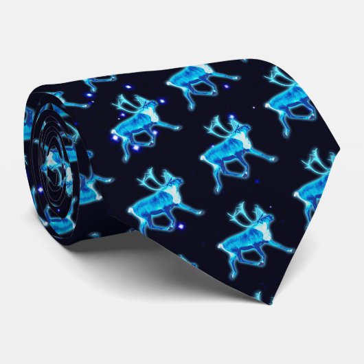 Krawatte "Blauer Karibu" (Rentier) (Gerollt)
