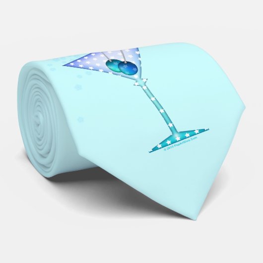 Krawatte - BLAUER MARTINI (Gerollt)