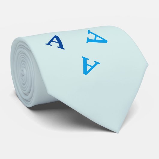 Krawatte - Blindbuchstaben in Blau (Gerollt)