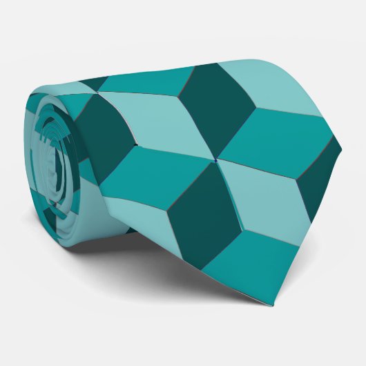 Krawatte - Blockillusion in drei Schatten (Gerollt)